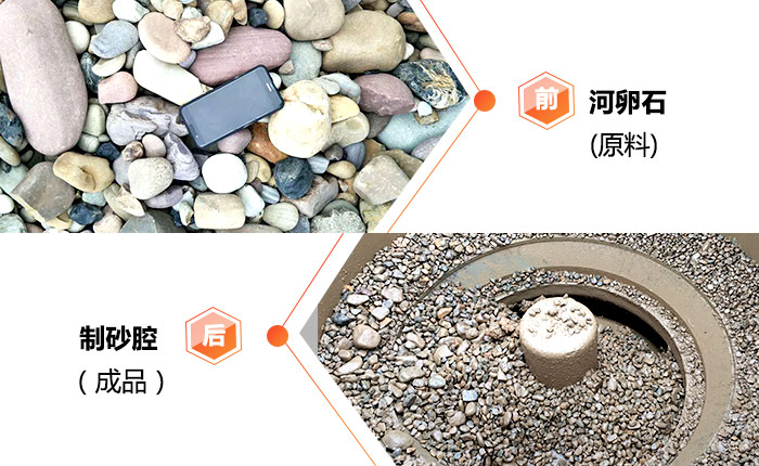 河卵石破碎制沙對比圖