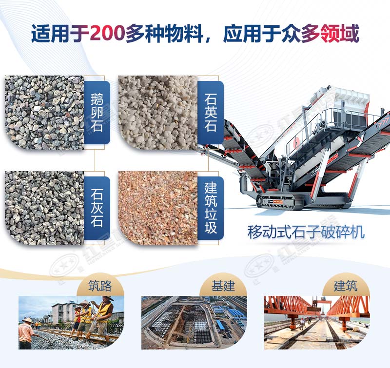 移動(dòng)破碎機(jī)處理物料種類多