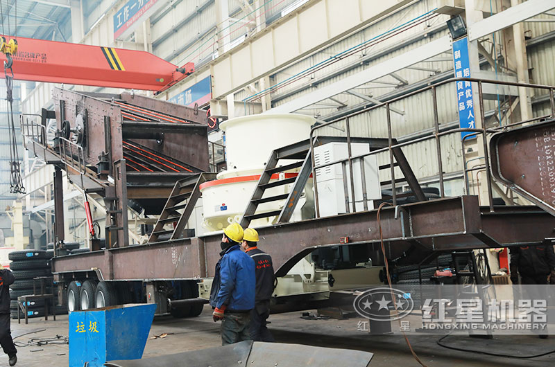 二合一式移動(dòng)制砂機(jī)制造車(chē)間